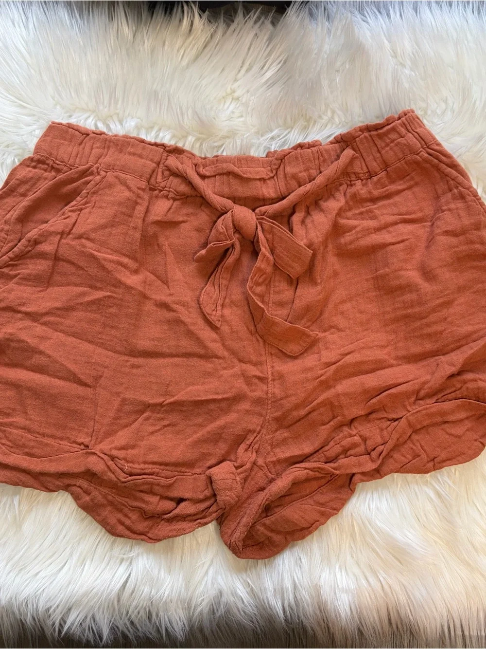 SO Rust Tie-Waist High-Rise Women's Shorts